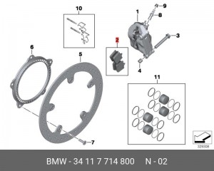 Комплект тормозных колодок 34117714800 34 11 7 714 800 BMW