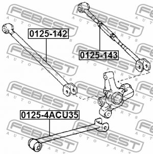 Рычаг задн подвески поперечн регулир TOYOTA CAMRY ACV3#/MCV3# 2001-2006 0125-143 0125-143 FEBEST