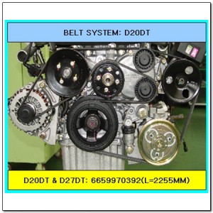 Ремень приводной поликлиновой 6PK2255 SSANGYONG Actyon (06-),Kyron (05-),Rexton  665 997 03 92 SSANG YONG