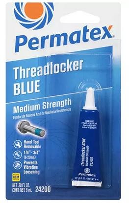 Фиксатор резьбы средней фиксации синий (6-20мм -54С/+150С) 6мл PERMATEX 24200 PERMATEX