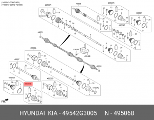 ПЫЛЬНИК ШРУСА ВАЛА КОЛЕСА 49542-G3005 49542G3005 HYUNDAI KIA
