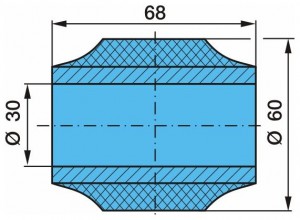 Сайлентблок реактивной тяги 30*60*68 / 08-11t 0511396050 BPW