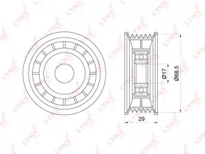 Ролик приводного ремня FORD Focus 2,C-Max MAZDA 3,5 VOLVO S40 (04-) натяжителя L PB-5227 LYNXAUTO