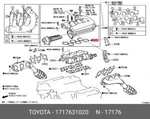 прокладка впускного коллектора!\ Toyota Crown 17176-31020 TOYOTA