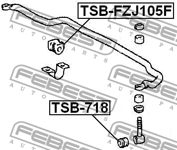 Втулка передн тяги стабилизатора TOYOTA LAND CRUISER 100 TSB-718 TSB-718 FEBEST