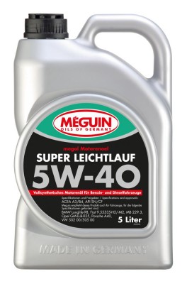 4809 Meguin Синт-ое мот.масло Megol Motorenoel Super Leichtlauf 5W-40 SN/CF A3/B 4809 MEGUIN