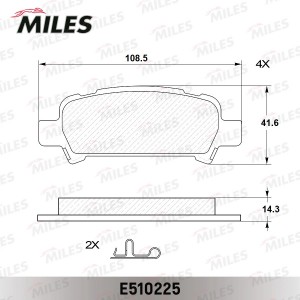 Колодки тормозные задние (Смесь CERAMIC серия PRO) SUBARU FORESTER 97-/IMPREZA 9 E510225 MILES