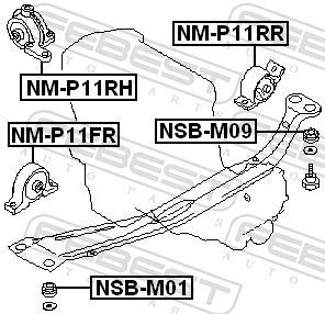 Втулка передн подрамника NISSAN PRIMERA P11 NSB-M01 NSB-M01 FEBEST
