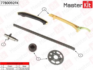 Комплект цепи ГРМ MB W168 1.4i - 1.6i M166 97 77B0092FK 77B0092FK MASTER KIT