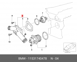 Корпус BMW термостата ОЕ 11 53 1 740 478 BMW