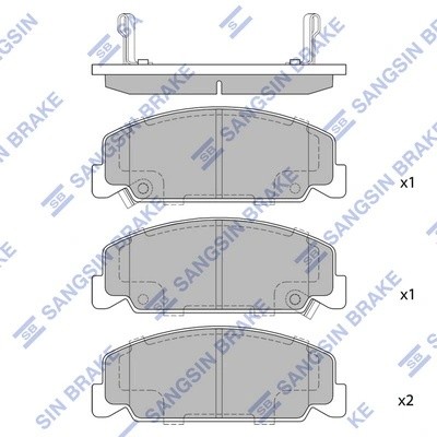 Колодки тормозные HONDA Accord (83-89) передние (4шт.) SANGSIN SP1427 SANGSIN