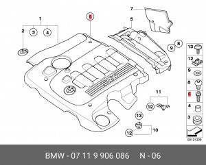 болт!\ BMW E82/E87/E88/E46/E90/E60/X3/X5 07 11 9 906 086 BMW