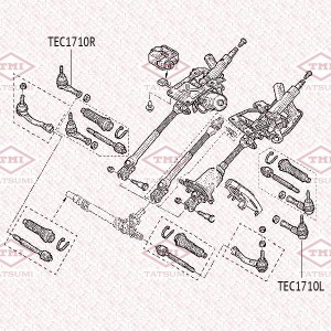 Наконечник рулевой тяги L RENAULT Clio/Megane/Scenic/Kangoo 96-NISSAN Micra 99-  TEC1710L TATSUMI
