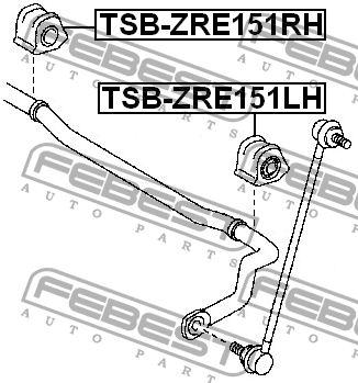 втулка стабилизатора переднего правая!\ Toyota Corolla 13> TSB-ZRE151RH FEBEST