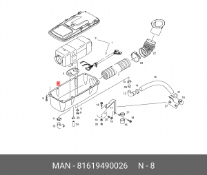 Кожух отопителя 81619490026 MAN