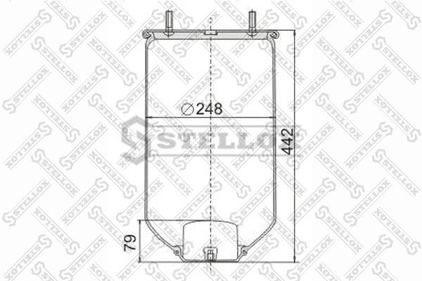 пневмоподушка без стакана!SAF2618 2шп.M12. 1отв.штуц.M22. \SAF 90-40040-SX STELLOX