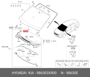 Форсунка омывателя стекла 986303X900 HYUNDAI KIA