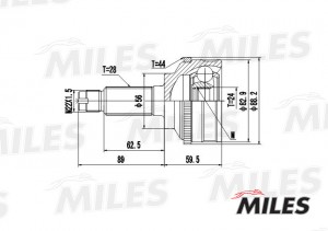 ШРУС наружный MAZDA TRIBUTE 2.0/3.0 01- (с ABS) (GSP 834090) GA20238 GA20238 MILES