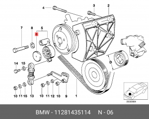 заглушка ролика обводного!\ BMW 11 28 1 435 114 BMW