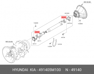 Крестовина HYUNDAI HD65,78,БОГДАН дв.D4GA (T60S5) вала карданного OE 491405M100 HYUNDAI KIA