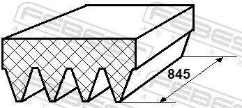Ремень поликлиновой 4 клина 88126-4L845 88126-4L845 FEBEST