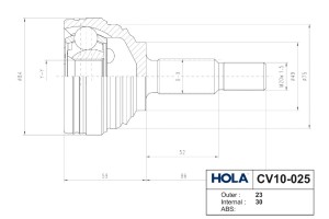RENAULT MEGANE II (2002>) 30X49X23 CV10-025 HOLA