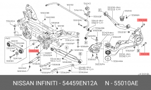 Болт с двухгранной головкой 54459-EN12A 54459-EN12A NISSAN