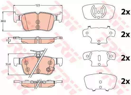 Колодки задние FORD MONDEO V 9/14- GDB2115 GDB2115 TRW