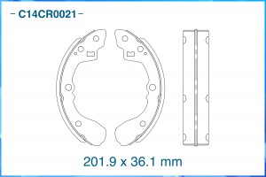 Тормозные колодки задние барабанные Low Metallic C14CR0021 C14CR0021 CWORKS