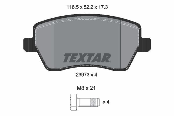2397301 колодки дисковые передние!\ Nissan Micra/Note, Renault Clio/Logan/Duster 2397301 TEXTAR
