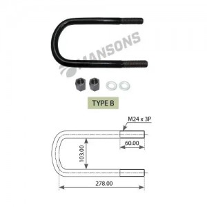 Стремянка SCANIA рессоры (М24/278х103мм) с гайками MANSONS 100.518 MANSONS