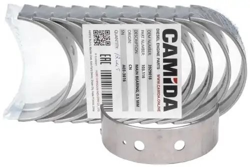 Вкладыш коленвала коренной верхний ремонт. (0.5 мм) КАМАЗ дв. Cummins ISBe, BТ 3 103116 CAMIDA