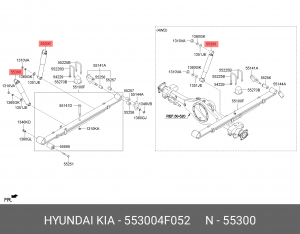 Амортизатор HYUNDAI Porter 2 задний газовый OE 553004F052 HYUNDAI KIA