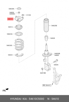 Опора амортизатора KIA Sorento (15-) переднего OE 54610-C5000 HYUNDAI KIA