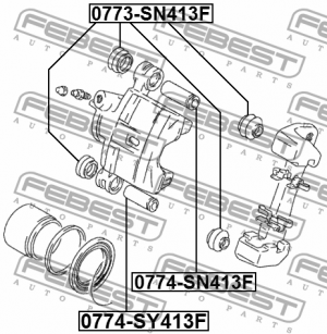 втулка направл. суппорта!\ Suzuki Jimny SN413 98-18 0774SY413F FEBEST