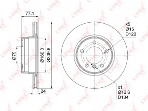 диск тормозной передний! 310x24\ BMW E60/E61 2.0/2.1/2.5/D <10 BN-1003 LYNXAUTO