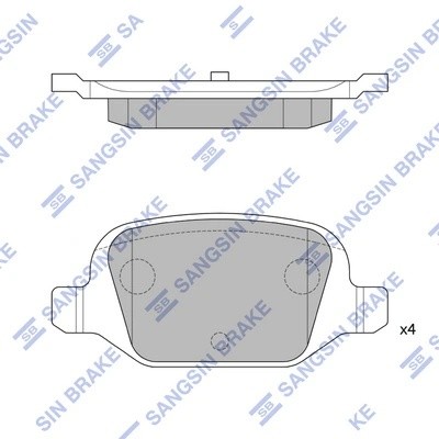 Колодки задние LADA VESTA SP1823 SP1823 SANGSIN
