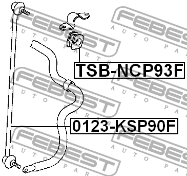 Втулка стабилизатора TOYOTA COROLLA AXIO/FIELDER NKE165,NRE16,NZE16,ZRE162 2012. TSB-NCP93F FEBEST