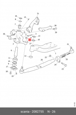 гайка корончатая поворотного кулака! M24x1.5\ Scania 2082755 SCANIA