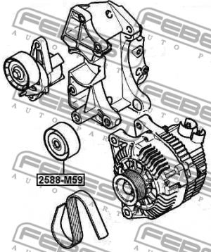 Ролик обводной 2588-M59 FEBEST