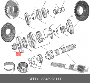ПОДШИПНИК ИГОЛЬЧАТЫЙ ШЕСТЕРНИ ПЕРВОЙ ПЕР  3343928111 3343928111 GEELY