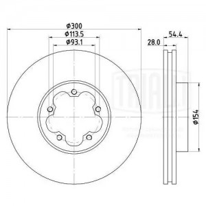 Диск торм. Ford Transit (06-) перед. d=300; thk=28; PCD-5/113.5 (DF 105105)  2шт DF 105105 TRIALLI