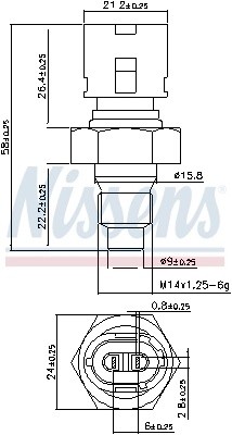Датчик температуры RENAULT Clio (90-),Megane (96-) охлаждающей жидкости NISSENS 207075 NISSENS
