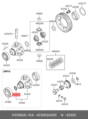 Сальник дифференциала 433003A000 HYUNDAI KIA