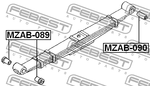 сайлентблок рессоры!\ Mazda Titan T3000 80> MZAB-089 FEBEST