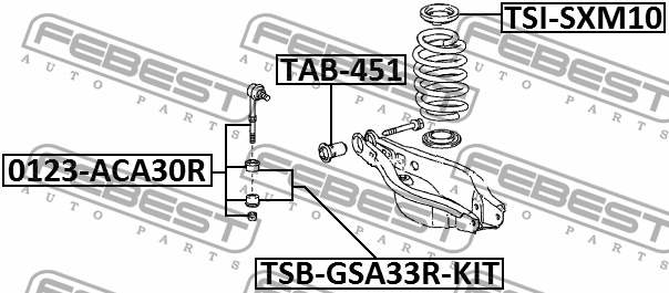 Ремкомплект задн тяги стабилизатора TOYOTA RAV4 III/IV TSB-GSA33R-KIT TSB-GSA33R-KIT FEBEST