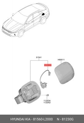 ЗАЩЕЛКА ДВЕРЦЫ ТОПЛИВНОГО БАКА 81560-L2000 81560L2000 HYUNDAI KIA