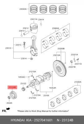 Шкив HYUNDAI HD65,72 дв.D4AL коленвала OE 2527041601 HYUNDAI KIA