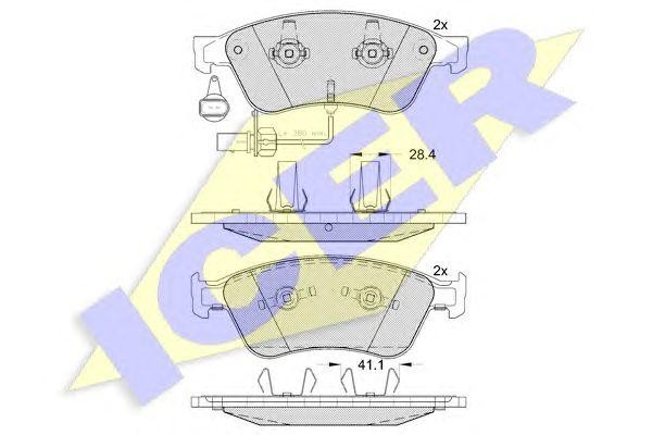 181725 колодки дисковые передние !\ Audi A8 3.0-4.0DT 02> 181725 ICER