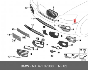 отражатель бампера! правый\ BMW E71 63 14 7 187 088 BMW